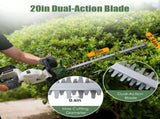 Cordless Grass Trimmer with 20000 RPM Motor, 2600mAh Battery, Dual-Action Steel Blade Hedge 05504013