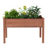 48x24x30 inch Raised Garden Bed with Legs, Elevated Wooden Planter Box for Outdoor Plants Flowers 55979115