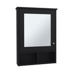 ZUN Medicine Cabinet 29" H, with 5 Shelves, 1 Door, and 1 Mirror, Black B097P250881