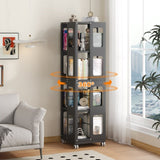 4-Tier All-Steel Rotating Bookshelf with 360&deg Wheels, Large Size Sturdy & Spacious Book Rack, New 60855913