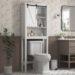 ZUN Over-the-Toilet Storage Cabinet, Space-Saving Bathroom Cabinet, with Adjustable Shelves and A Barn W40935622