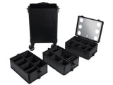 4-in-1 Draw-bar Style Interchangeable Aluminum Rolling Makeup Case-BLACK 28246724