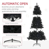 6ft Tall Artificial Christmas Tree, Unlit Xmas Tree with 1000 Branch Tips, Auto Open, Steel Base, 51444058