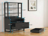 Vertical File Cabinet, 2-Drawer Filing Cabinet with Open Shelves for Home Office 33746037