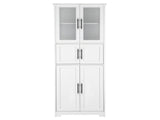 MDF Spray Paint 6 Doors Bathroom Cabinet White 38004310