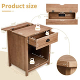 Oak color P2 density board solid wood veneer frame 56*45*65cm one drawer with lower compartment 69514266