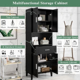 70.9" High Freestanding Tall Bathroom Cabinet with a Drawer, 2 Cabinets, 4 Soft-Close Doors, 2 N729P272001B