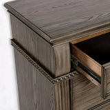 Gray Color Nightstand Bedroom 1pc Nightstand Solid wood Satin Knickel Knobs and Pulls B011126022