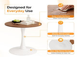 Round Tulip Dining Table, 27.6 Inch 2-Seater Kitchen Table, Melamine Laminated MDF Tabletop with 75894291