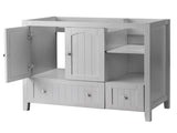 With Basin Grey MDF Lacquered Double Door & 2-Drawer Bathroom Vanity Cabinet with Decorative Molding 80408716