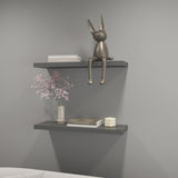 Iva Floating Shelf in Melamine x2, Matt Grey B128P237183