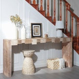 Rustic Modern Manufactured Wood Console Table with Step-Block Design W2729P239169