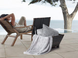 Outdoor PE Wicker Side Table with Storage, Small Patio Storage Bin Container for Hose Cushion Towel, 12967570