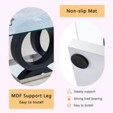 Modern Style Glass Top MDF Coffee Table Black Base, Suitable for Living Rooms and Lounge Areas, W3226P279046