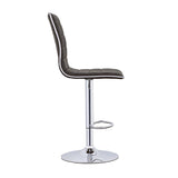 Waffle Black and Chrome Adjustable Bar Stool B062P153491