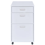 ZUN White High Gloss File Cabinet with 3 Drawers B062P185691