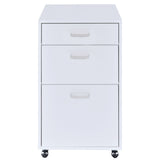 ZUN White High Gloss File Cabinet with 3 Drawers B062P185691