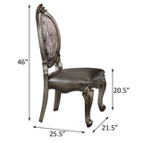 Silver and Antique Platinum Oval Back Side Chairs B062P182710