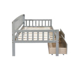 Twin-size Pine Wood Daybed with two Storage Drawers, Sofa Bed with Bed Platform of 10 Support W504P181786