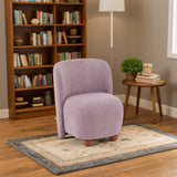 Modern Low Back Accent Chair, Upholstered Armless Living Room Chairs, Round Pine Wood Feet, for N817P224950P