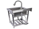 Silver Free Standing Stainless Steel Commercial Sink Utility Sink 23.6 for Restaurant, 66127683