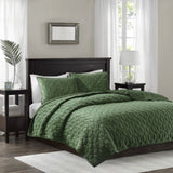 3 Piece Velvet Quilt Set Green King/Cal King B03597557