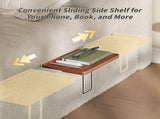 AirFrame Queen Bed Frame with adjustable Sliding Side Table, 8.7'' Cloud Upholstered Sponge Cushion, W1820P465972