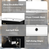 36'' Bathroom Vanity with Ceramic Sink Combo, Solid Wood Frame Bathroom Storage Cabinet, N710P276691B