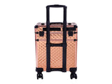 4-in-1 Draw-bar Style Interchangeable Aluminum Rolling Makeup Case-Rose Gold 14821135