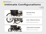 Aluminum Foldable Lightweight Adult Wheelchair, New Square Tube Design, 18" Seat with Front and Rear W3121P297482