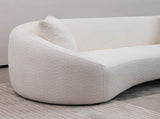 93.31" Minimalist Curved Sofa, 3 Seater, White Boucle Fleece Upholstered Sofa, Tight Curved Back W2664P240137