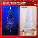 ZUN 6 FT Pre-lit Christmas Tree, Artificial Fiber Optic Christmas Tree with Lighted Top Star and 220 93226894