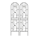 2 Pack Metal Garden Trellis 86.7" x 19.7" Rustproof Trellis for Climbing Plants Outdoor Flower W1586P268029