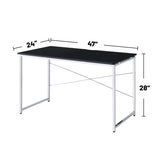 Rectangular Desk with Metal Frame, Black and Chrome B016P329793