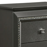 Metallic Grey Nightstand with 2 Drawers B062P181327