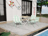 Holiday - 4-Pack Modern Striped Color Block Chairs - Waterproof PP Seat & Sturdy Metal Legs, W3450P447386