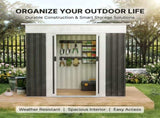 6x4 FT Garden Shed for Patio Outdoors Storage Shed Metal Frame design Sliding Door W2794P482553