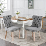 ZUN Nikki Collection Modern, High-end Tufted Solid Wood Contemporary Flax Upholstered Linen Dining Chair W114368384