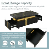 ON-TREND Contemporary Coffee Table Faux Marble Top, Rectangle Cocktail Table WF305961AAB