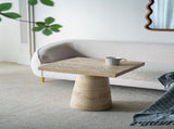 20x20x24" Cream Square Side Table with Pedestal Base W2078P160671