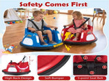 Red 5-Point Seat Belt Kids Bumper Car with Flashing Lights & Music, Safe 0.7-1.2 MPH Ride-On Toy for 52136886