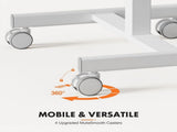 Small Mobile Desk Adjustable Height Laptop Desk with Lockable Wheels, White 30911405