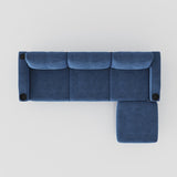 Convertible Combination Sofa Sofa L-Shaped Sofa with Storage Cabinet Footstool, Living Room Navy W2012126503