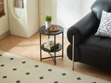 Small round side table,2 tiers farmhouse end table,accent tables for small spaces,night stands for 98844495