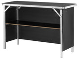 Folding Portable Bar Table with Carrying Case, Storage Shelf, and Black Skirt, 38.39" x 15.16" x 06288849