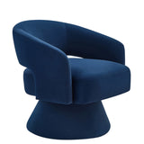 Modern Swivel Barrel Chair, Upholstered Velvet Round Accent Chairs,360 Degree Comfy Swivel Chair W2186P178774
