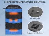 Rectangular Heated Sleeping Bag, Lightweight Sleeping Bag with Multi USB Powered Heating Pads, 27914012