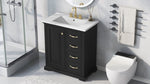 ZUN 30" Bathroom Vanity with Sink, One Package, Black Bathroom Cabinet with Drawers, Solid Frame and MDF N725P192829B