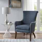 27" Accent Chair,Wood High-Density Foam Modern Style For Living Room, Blue B03548551