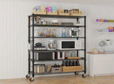 6-Tier disassembly and free assembly NSF-Certified Steel Wire Shelving with Wheels 51704284